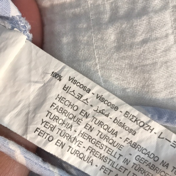 Zara light blue stripe crop tie waist shirt XS - Picture 6 of 6